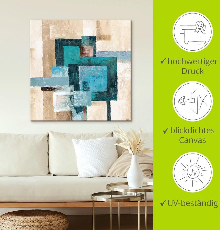 Artland Artprint Abstracte ruiten als artprint op linnen poster muursticker in verschillende maten - Foto 4