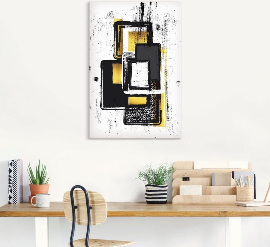 Artland Artprint op linnen Abstracte schilderkunst Nr. 3 goudkleur - Foto 5