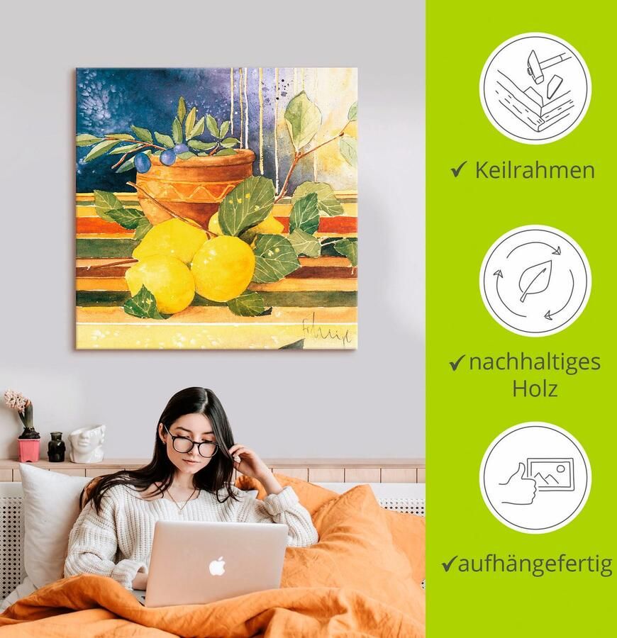 Artland Artprint Accenten van de zomer I als artprint op linnen muursticker in verschillende maten