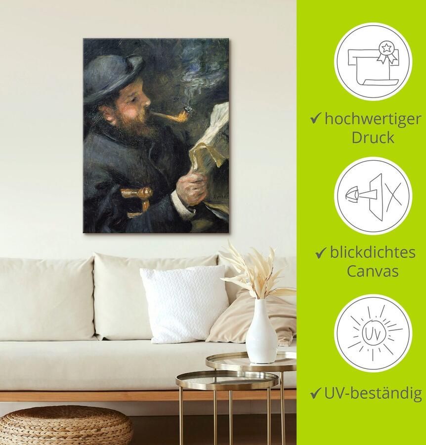 Artland Artprint Afbeelding Claude Monet met fluit als artprint op linnen poster in verschillende formaten maten - Foto 3