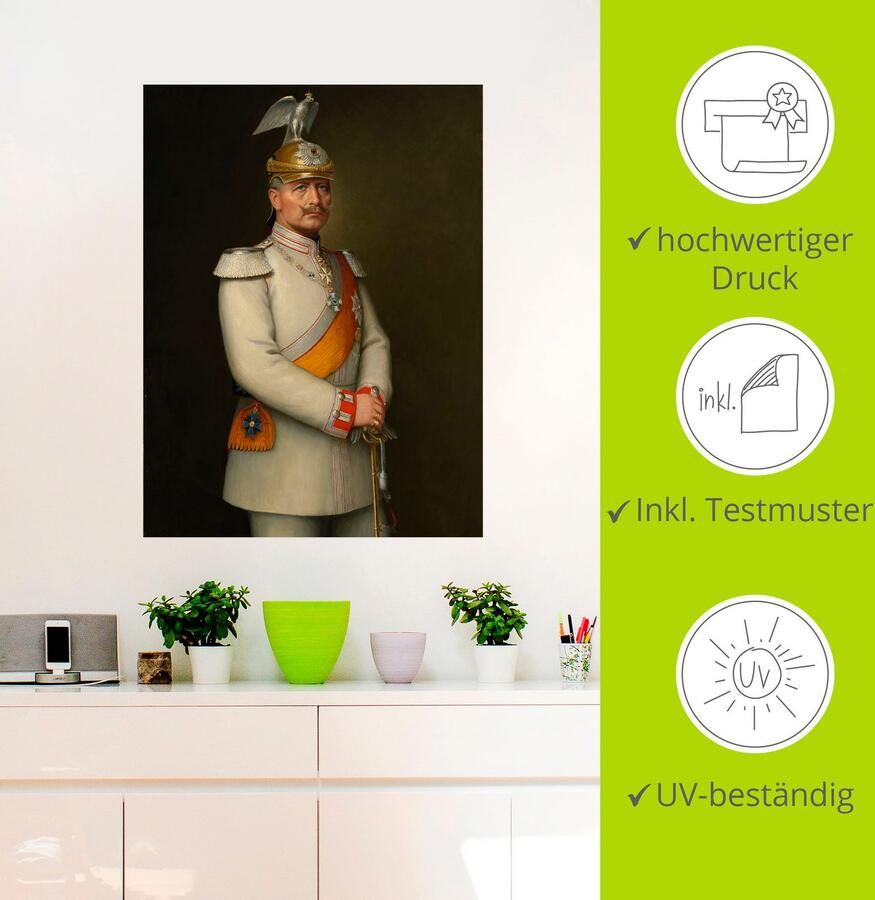 Artland Artprint Afbeelding van Kaiser Wilhelm II. als artprint op linnen muursticker in verschillende maten - Foto 2