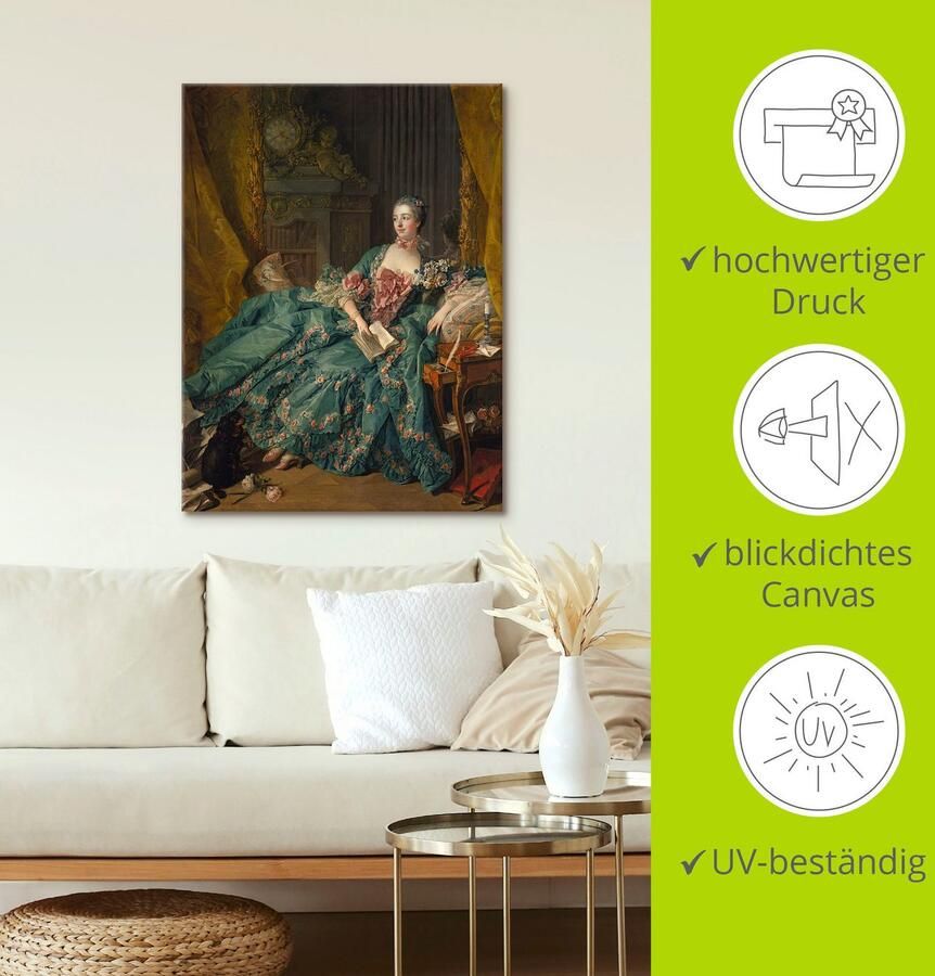 Artland Artprint Afbeelding van Marquise de Pompadour. 1756 als artprint op linnen poster in verschillende formaten maten - Foto 3