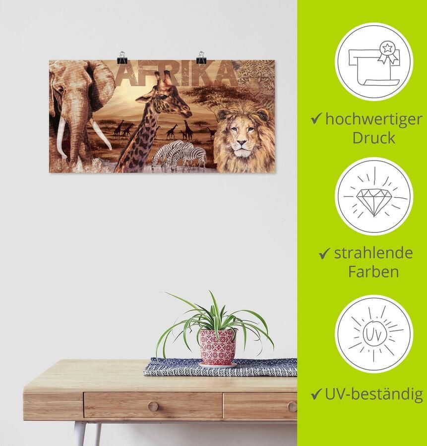 Artland Artprint Afrika als artprint van aluminium artprint voor buiten artprint op linnen poster muursticker - Foto 3