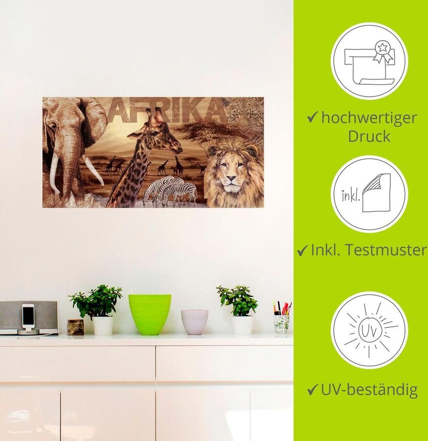 Artland Artprint Afrika als artprint van aluminium artprint voor buiten artprint op linnen poster muursticker - Foto 3