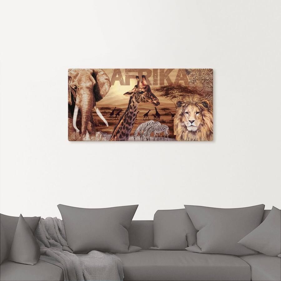 Artland Artprint Afrika als artprint van aluminium artprint voor buiten artprint op linnen poster muursticker