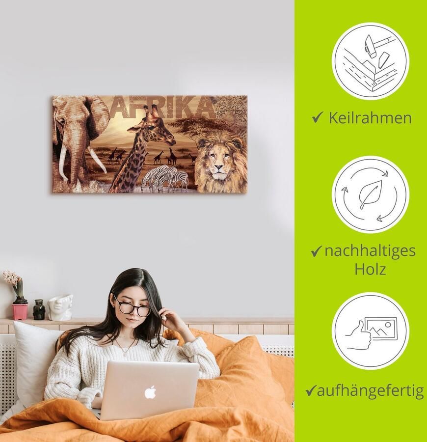 Artland Artprint Afrika als artprint van aluminium artprint voor buiten artprint op linnen poster muursticker - Foto 2