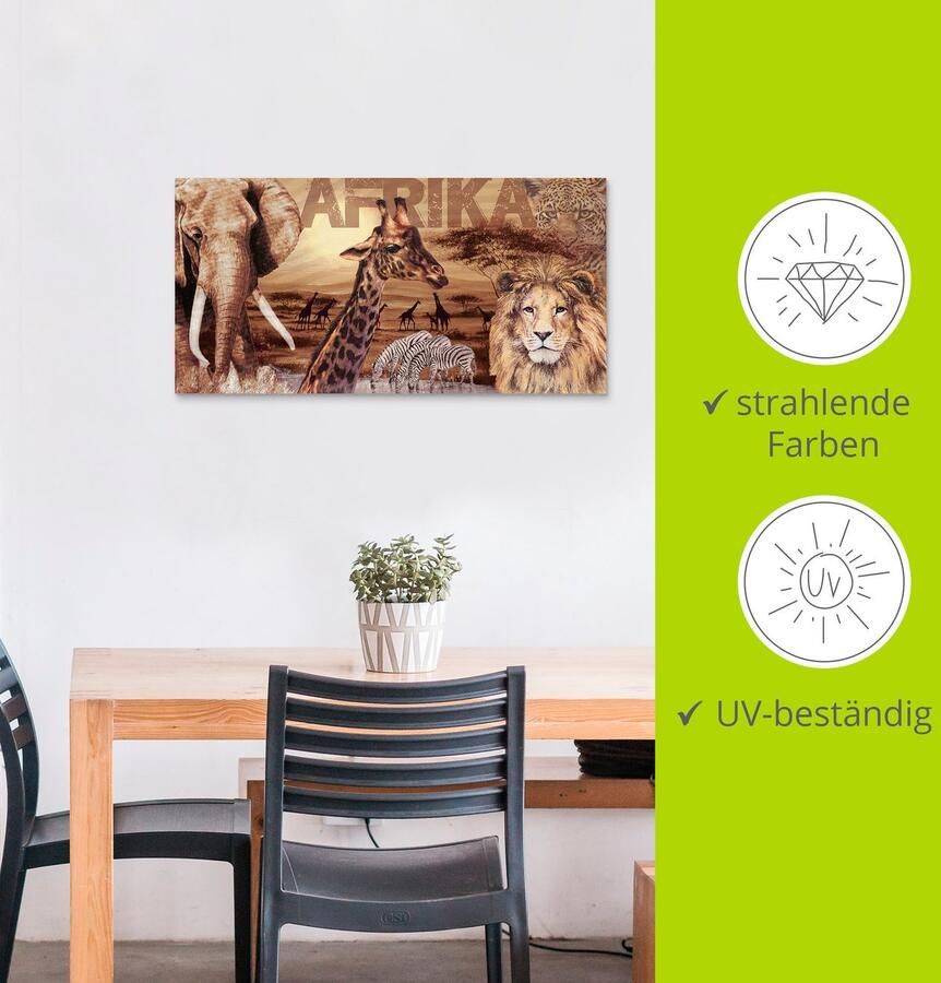 Artland Artprint Afrika als artprint van aluminium artprint voor buiten artprint op linnen poster muursticker - Foto 3