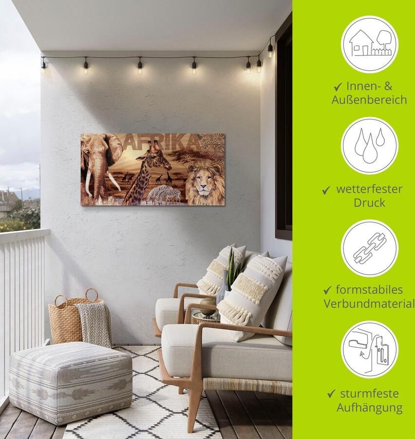 Artland Artprint Afrika als artprint van aluminium artprint voor buiten artprint op linnen poster muursticker - Foto 4