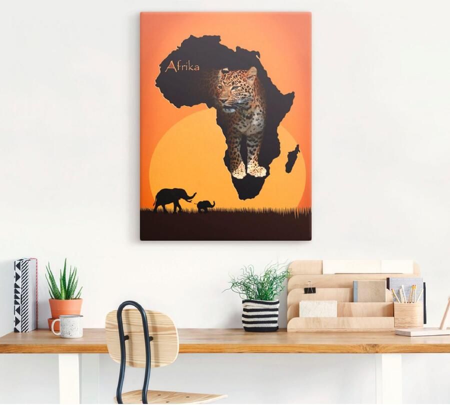 Artland Artprint Afrika het zwarte continent als artprint op linnen poster muursticker in verschillende maten - Foto 3