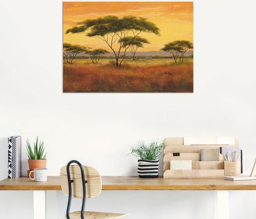Artland Artprint Afrikaans landschap als artprint van aluminium artprint voor buiten artprint op linnen in verschillende maten - Foto 5