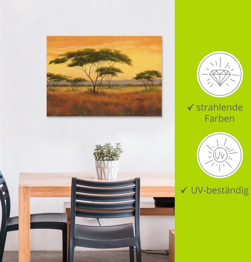 Artland Artprint Afrikaans landschap als artprint van aluminium artprint voor buiten artprint op linnen in verschillende maten - Foto 3
