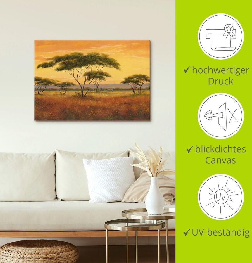 Artland Artprint Afrikaans landschap als artprint van aluminium artprint voor buiten artprint op linnen in verschillende maten - Foto 4