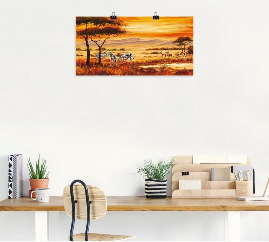 Artland Artprint Afrikaans landschap I als artprint op linnen poster muursticker in verschillende maten - Foto 6