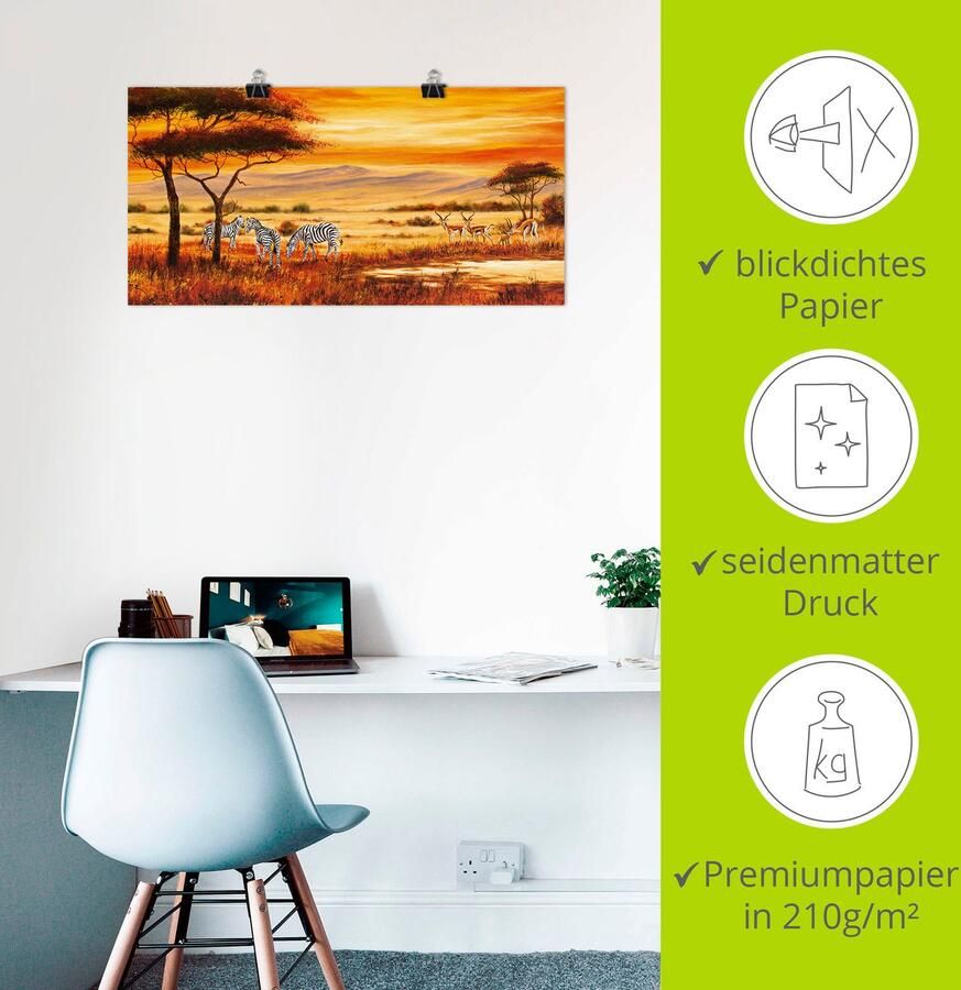 Artland Artprint Afrikaans landschap I als artprint op linnen poster muursticker in verschillende maten - Foto 4