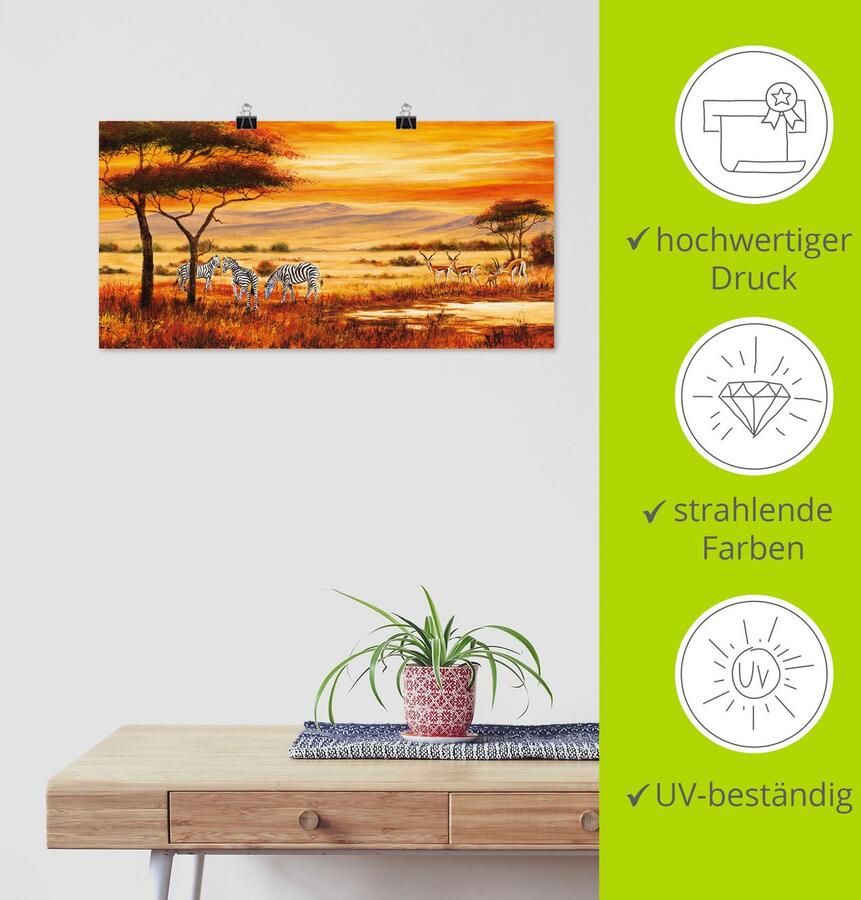 Artland Artprint Afrikaans landschap I als artprint op linnen poster muursticker in verschillende maten - Foto 5