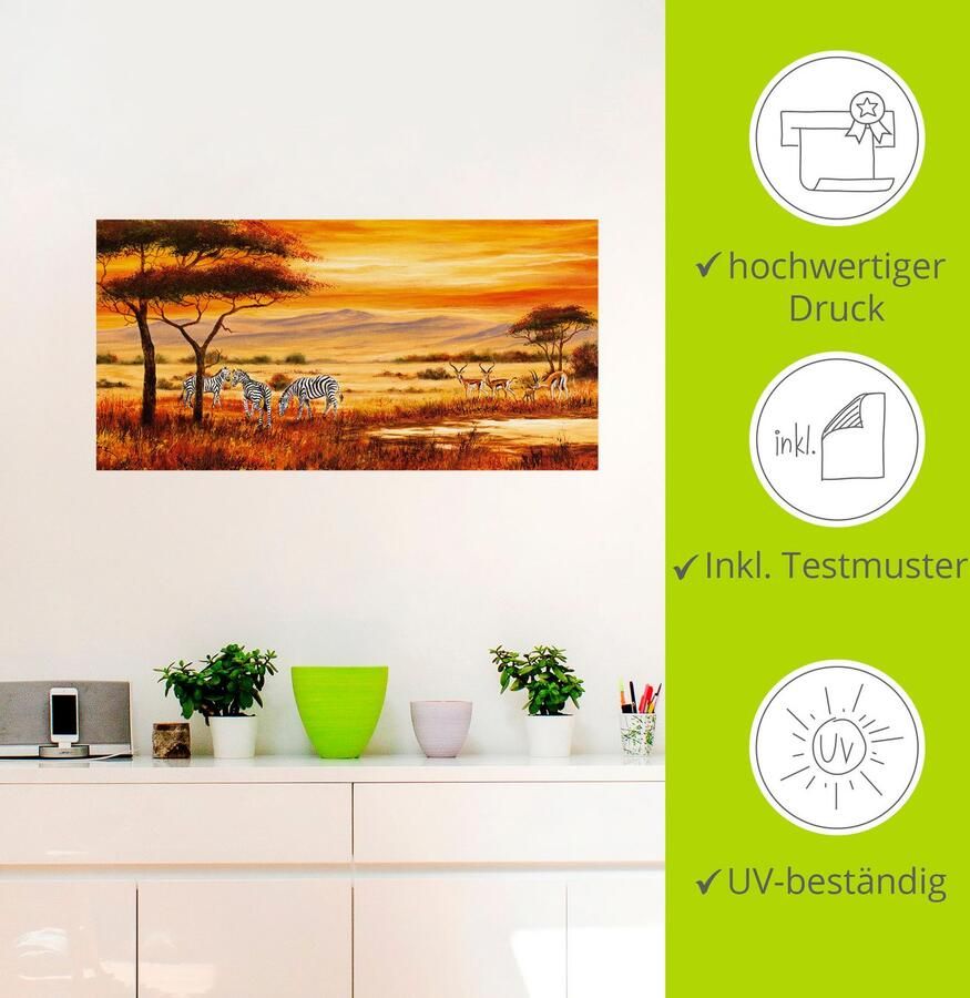 Artland Artprint Afrikaans landschap I als artprint op linnen poster muursticker in verschillende maten - Foto 3