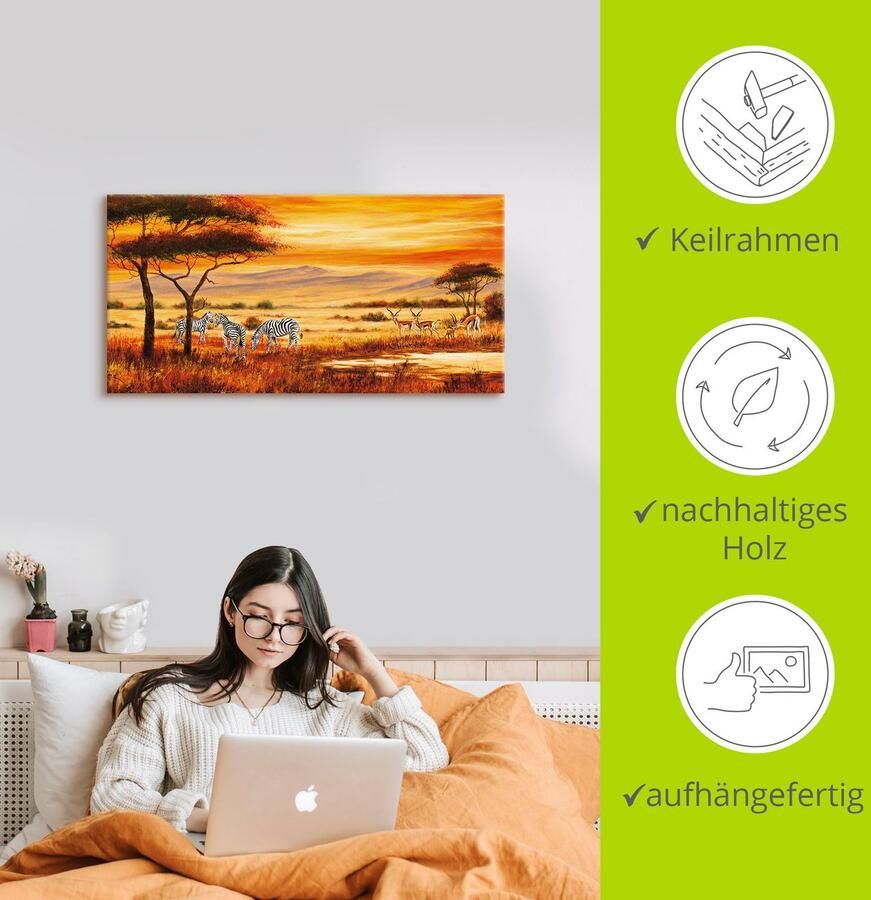 Artland Artprint Afrikaans landschap I als artprint op linnen poster muursticker in verschillende maten - Foto 2