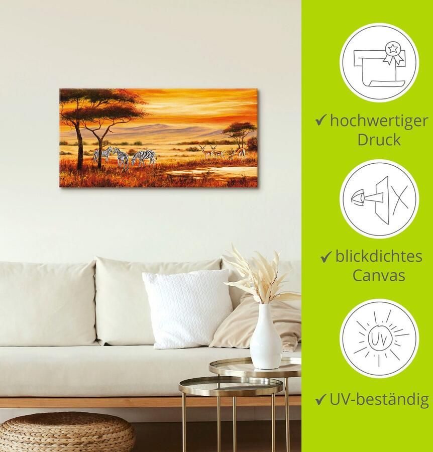 Artland Artprint Afrikaans landschap I als artprint op linnen poster muursticker in verschillende maten - Foto 3