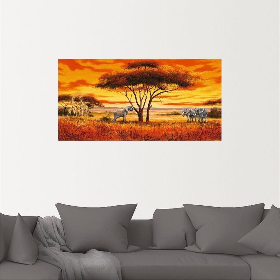 Artland Artprint Afrikaans landschap II als artprint van aluminium artprint op linnen muursticker verschillende maten - Foto 2