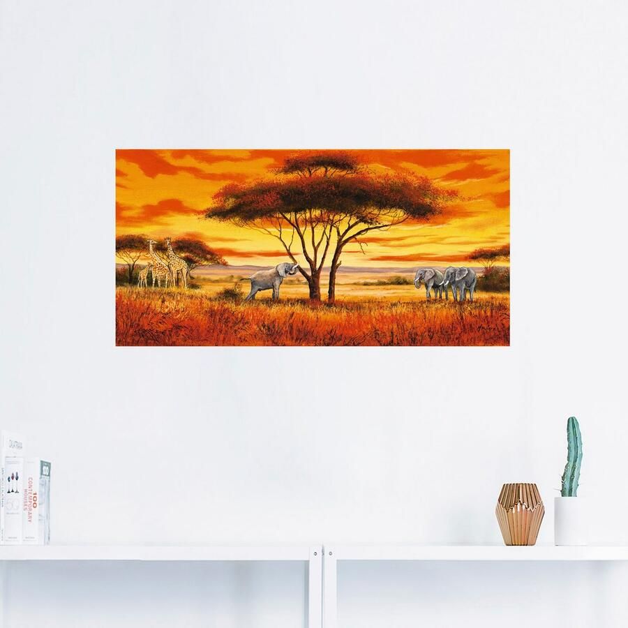 Artland Artprint Afrikaans landschap II als artprint van aluminium artprint op linnen muursticker verschillende maten - Foto 2
