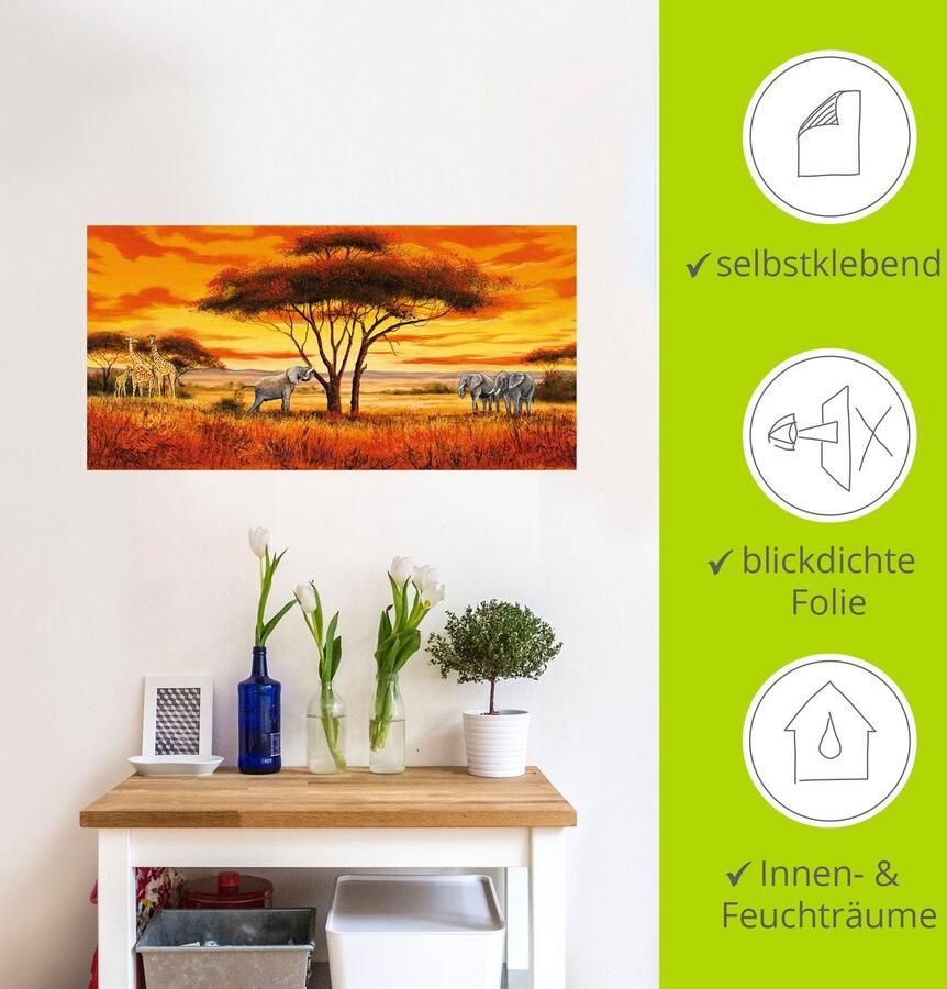 Artland Artprint Afrikaans landschap II als artprint van aluminium artprint op linnen muursticker verschillende maten - Foto 4
