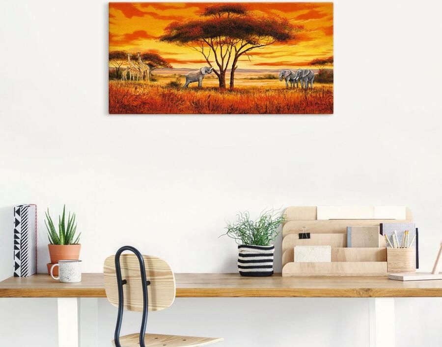 Artland Artprint op linnen Afrikaans landschap II - Foto 6