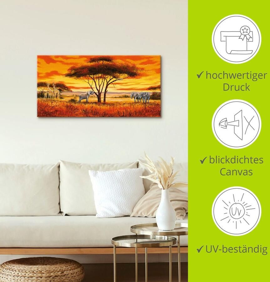 Artland Artprint Afrikaans landschap II als artprint van aluminium artprint op linnen muursticker verschillende maten - Foto 3