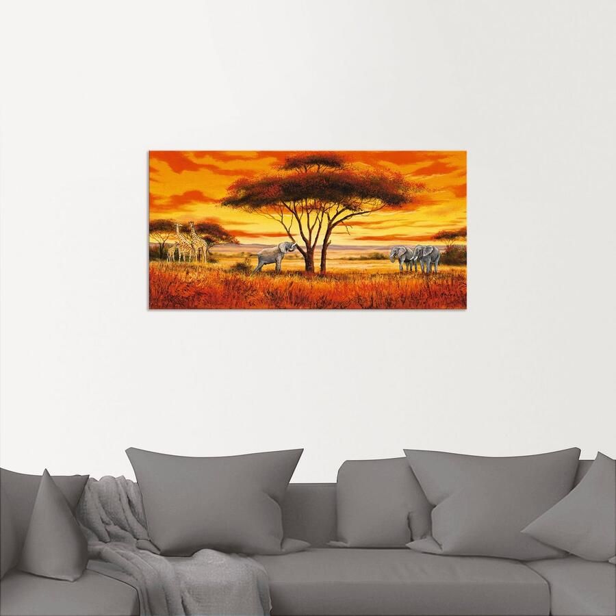 Artland Artprint Afrikaans landschap II als artprint van aluminium artprint op linnen muursticker verschillende maten