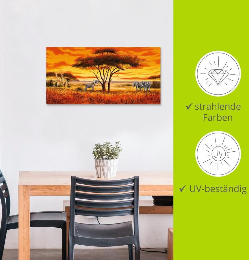 Artland Artprint Afrikaans landschap II als artprint van aluminium artprint op linnen muursticker verschillende maten - Foto 3