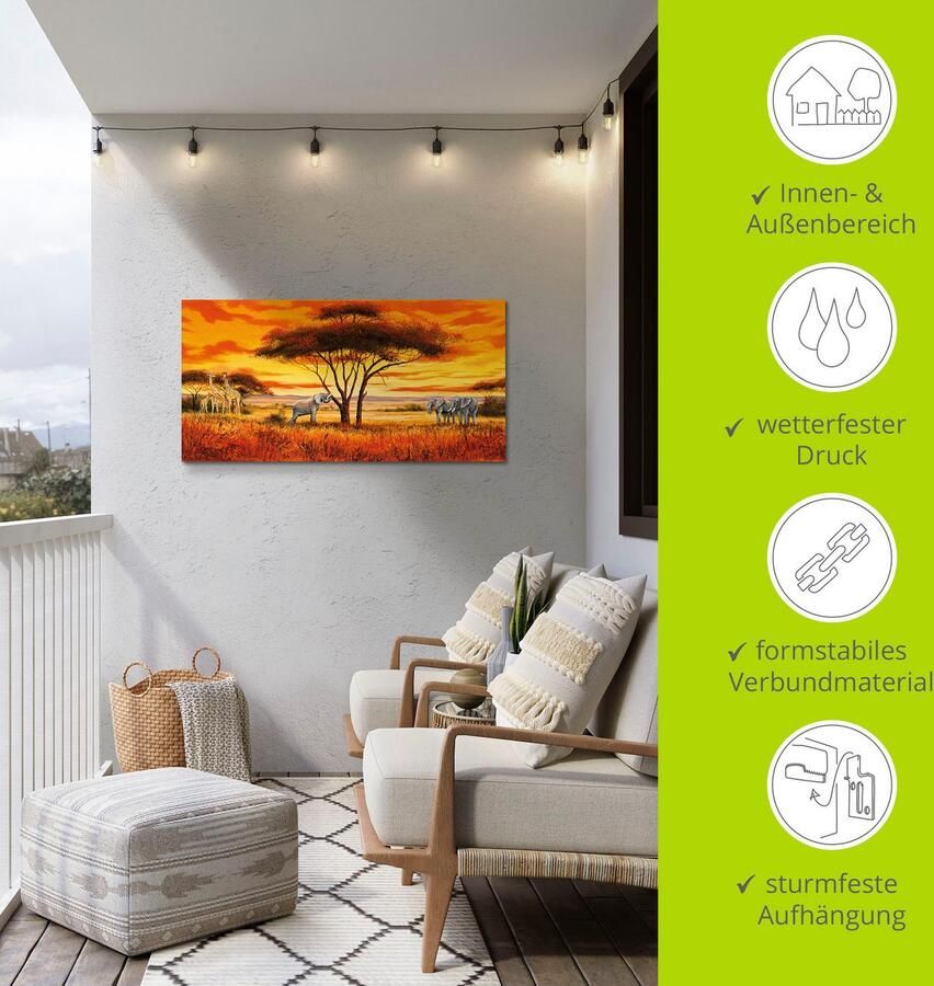 Artland Artprint Afrikaans landschap II als artprint van aluminium artprint op linnen muursticker verschillende maten - Foto 4