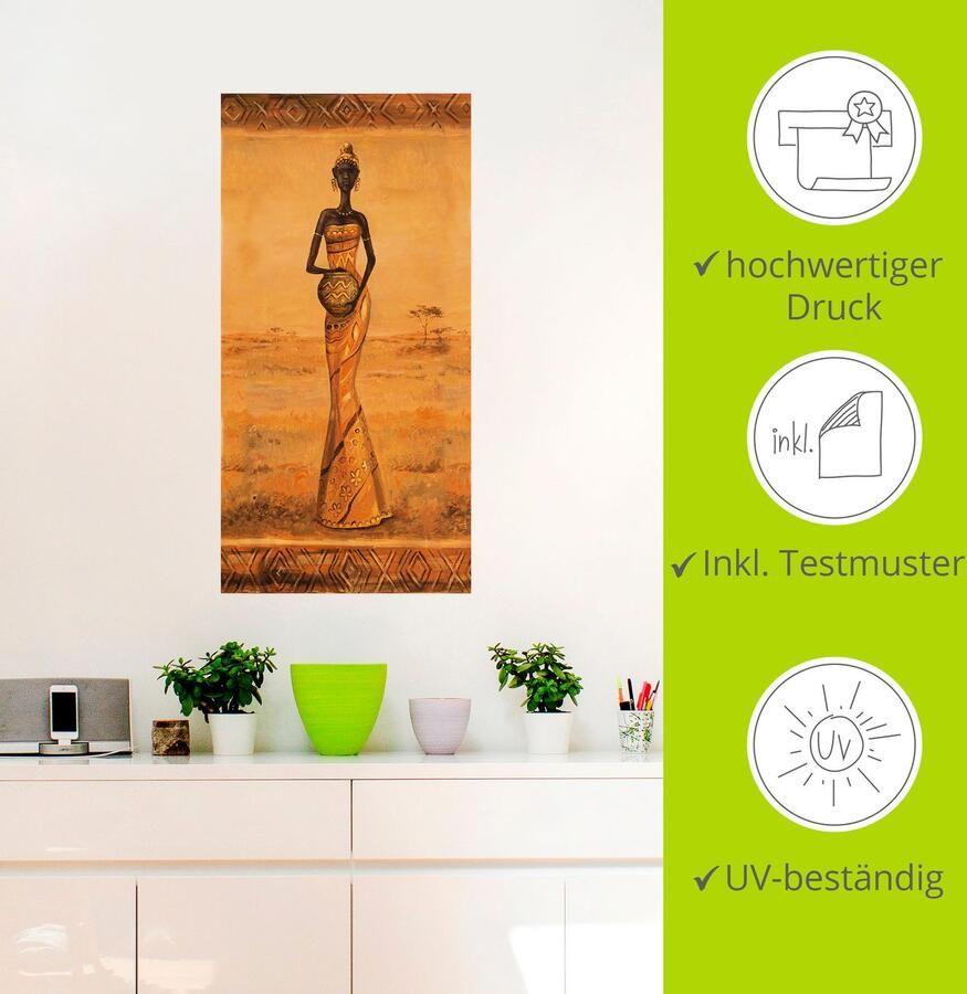 Artland Artprint Afrikaanse Elegantie III als artprint van aluminium artprint op linnen muursticker verschillende maten - Foto 3