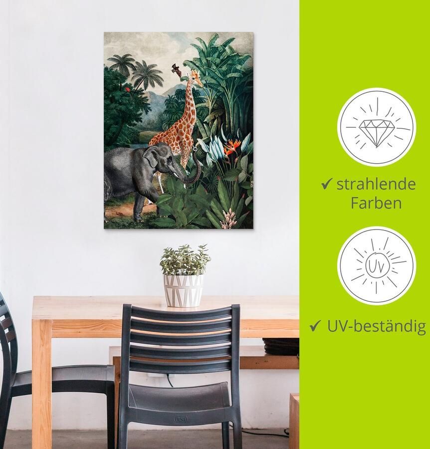 Artland Artprint Afrikaanse jungle als artprint van aluminium artprint voor buiten artprint op linnen poster in verschillende maten. maten - Foto 3