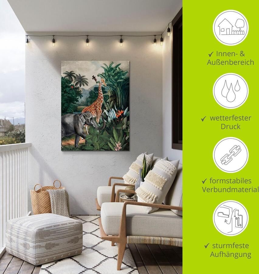 Artland Artprint Afrikaanse jungle als artprint van aluminium artprint voor buiten artprint op linnen poster in verschillende maten. maten - Foto 5