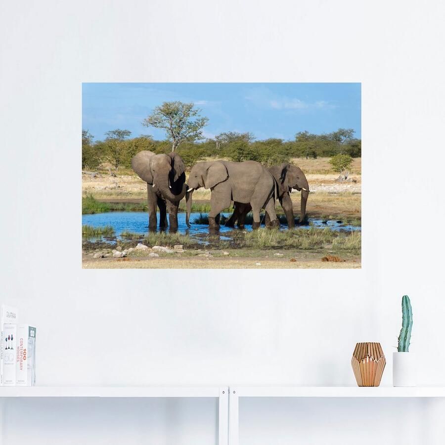 Artland Artprint Afrikaanse olifant EtoshaNationalpark als artprint op linnen muursticker in verschillende maten - Foto 2