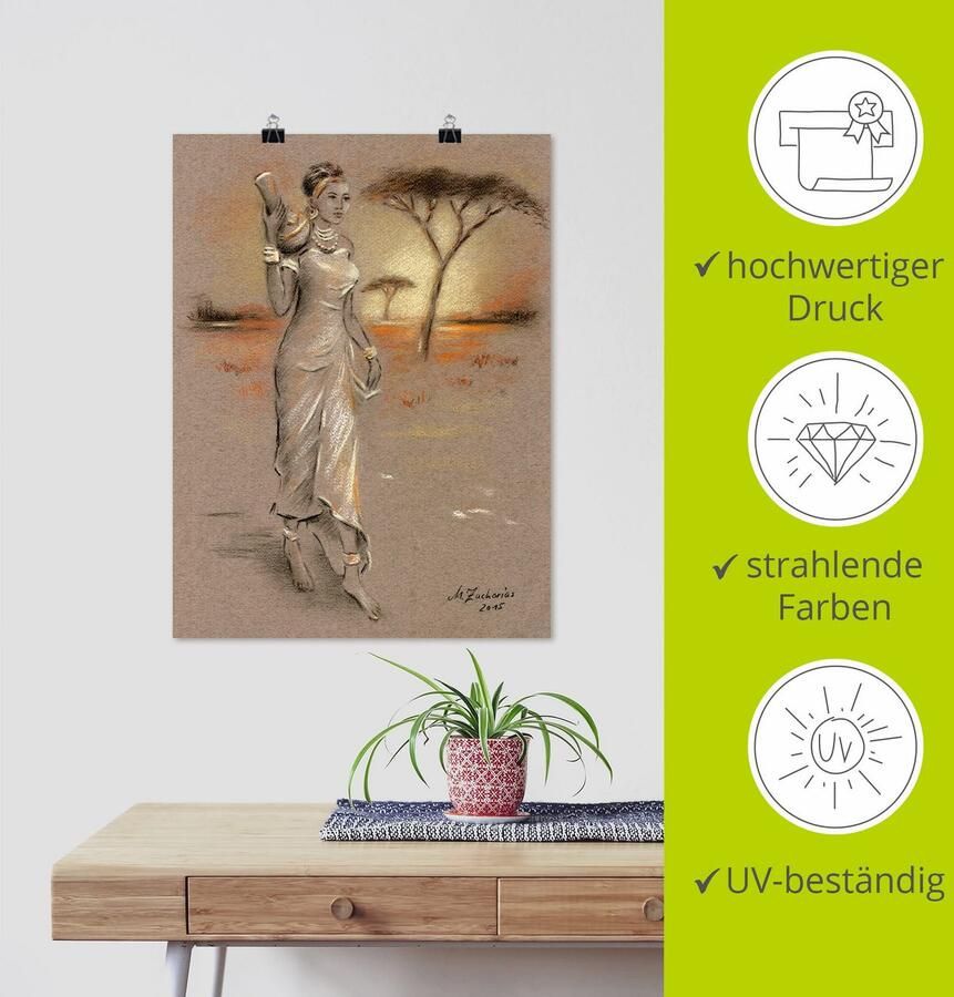 Artland Artprint Afrikaanse schoonheid als artprint op linnen poster in verschillende formaten maten - Foto 2