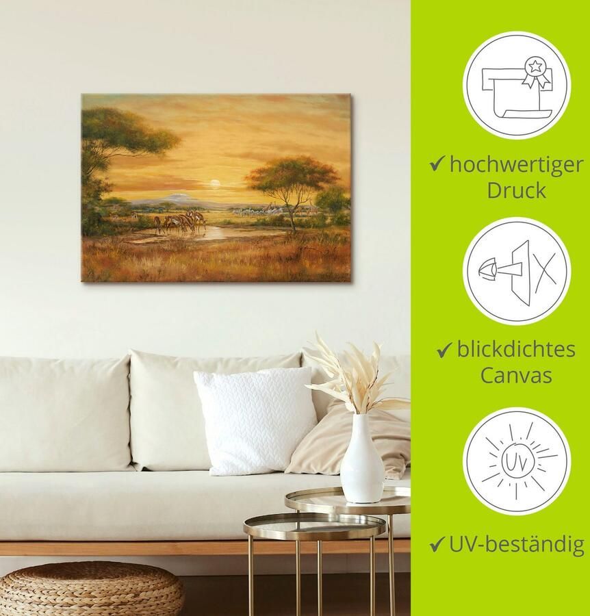 Artland Artprint Afrikaanse steppe als artprint van aluminium artprint voor buiten artprint op linnen poster in verschillende maten. maten - Foto 4