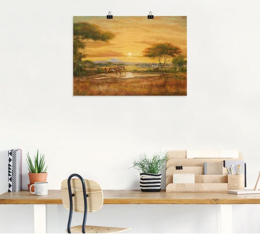 Artland Artprint Afrikaanse steppe als artprint van aluminium artprint voor buiten artprint op linnen poster in verschillende maten. maten - Foto 4