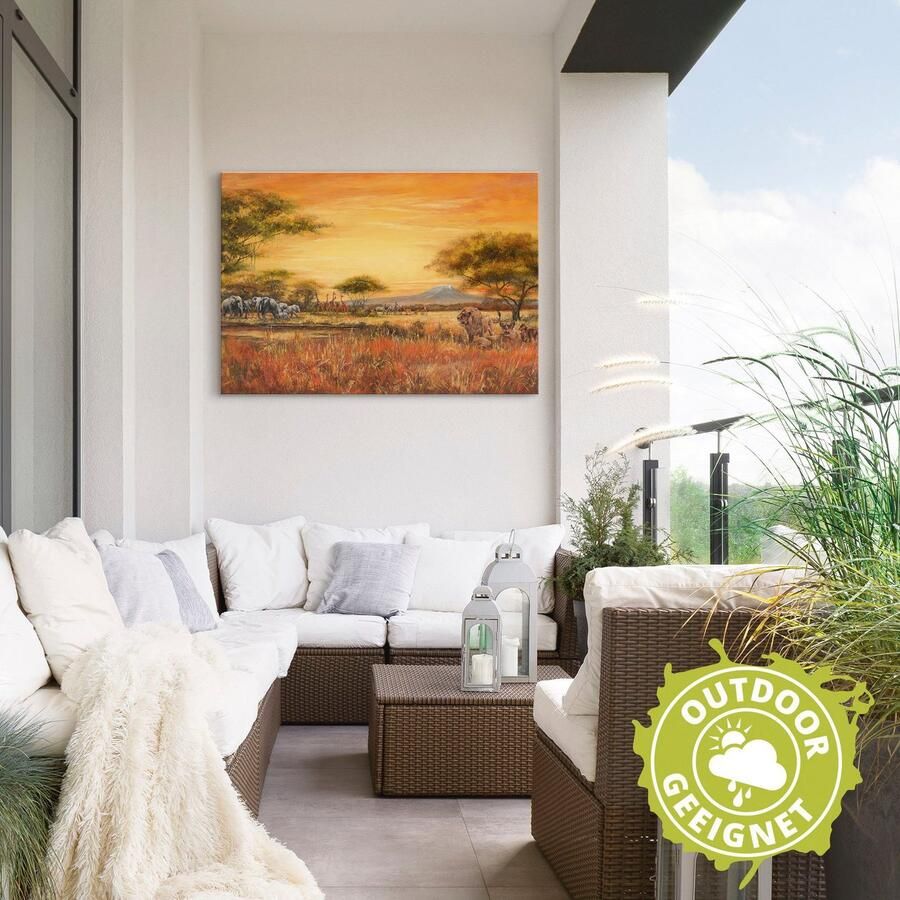 Artland Artprint Afrikaanse steppe met leeuwen als artprint van aluminium artprint voor buiten artprint op linnen poster muursticker - Foto 2