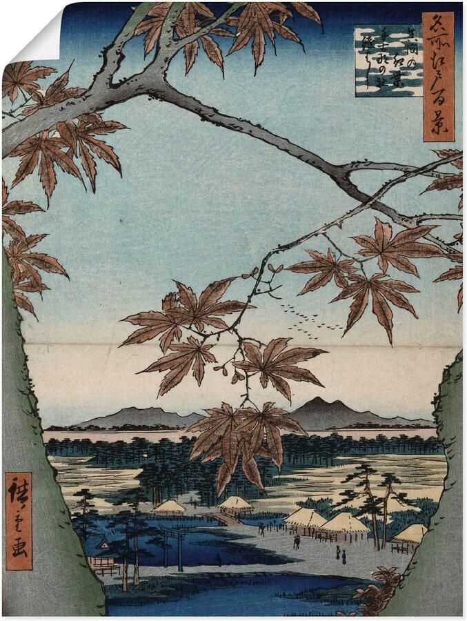 Artland Artprint Ahornbladeren Tekona schrijn en brug als artprint op linnen muursticker of poster in verschillende maten - Foto 5