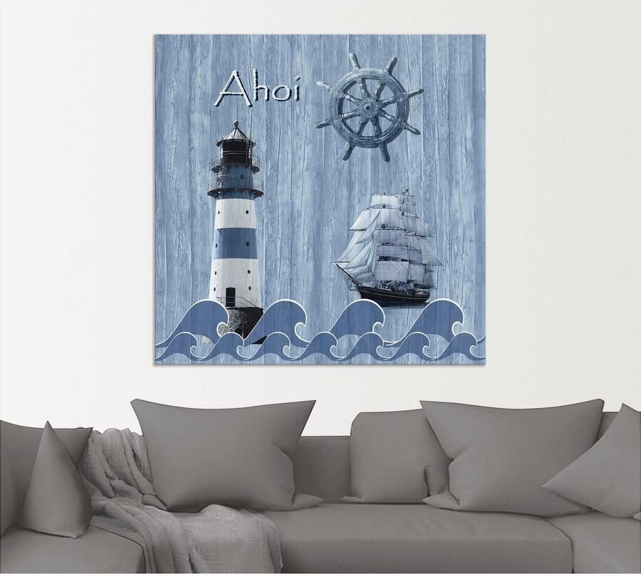 Artland Artprint Ahoy in maritiem blauw als artprint van aluminium artprint voor buiten artprint op linnen poster muursticker - Foto 5