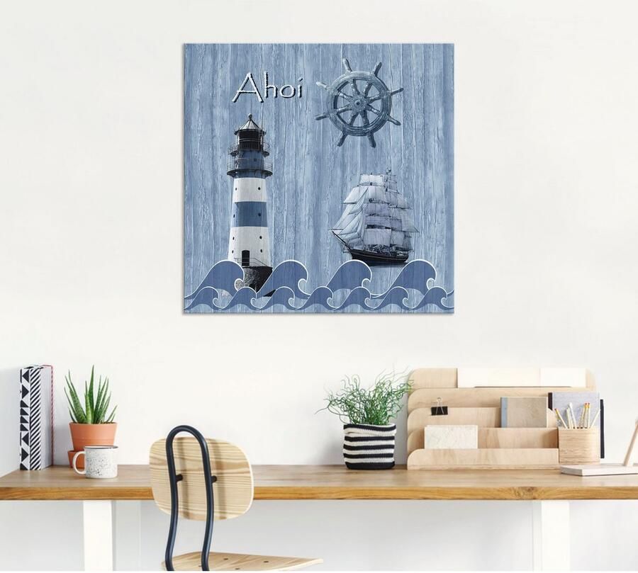 Artland Artprint Ahoy in maritiem blauw als artprint van aluminium artprint voor buiten artprint op linnen poster muursticker - Foto 6