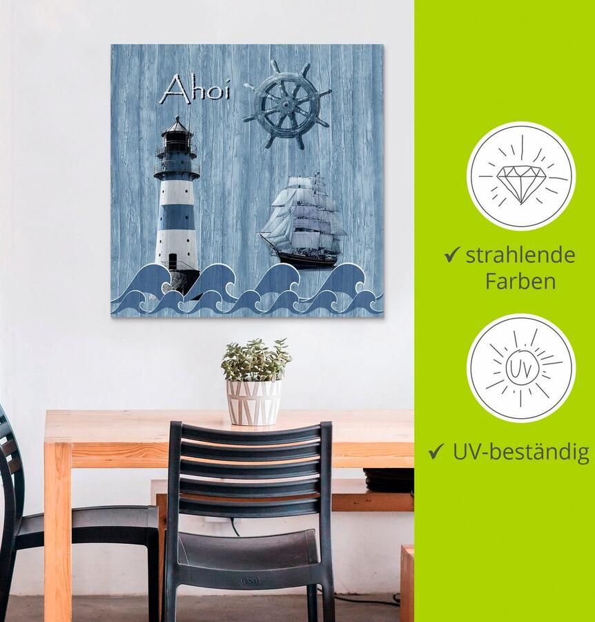 Artland Artprint Ahoy in maritiem blauw als artprint van aluminium artprint voor buiten artprint op linnen poster muursticker - Foto 3