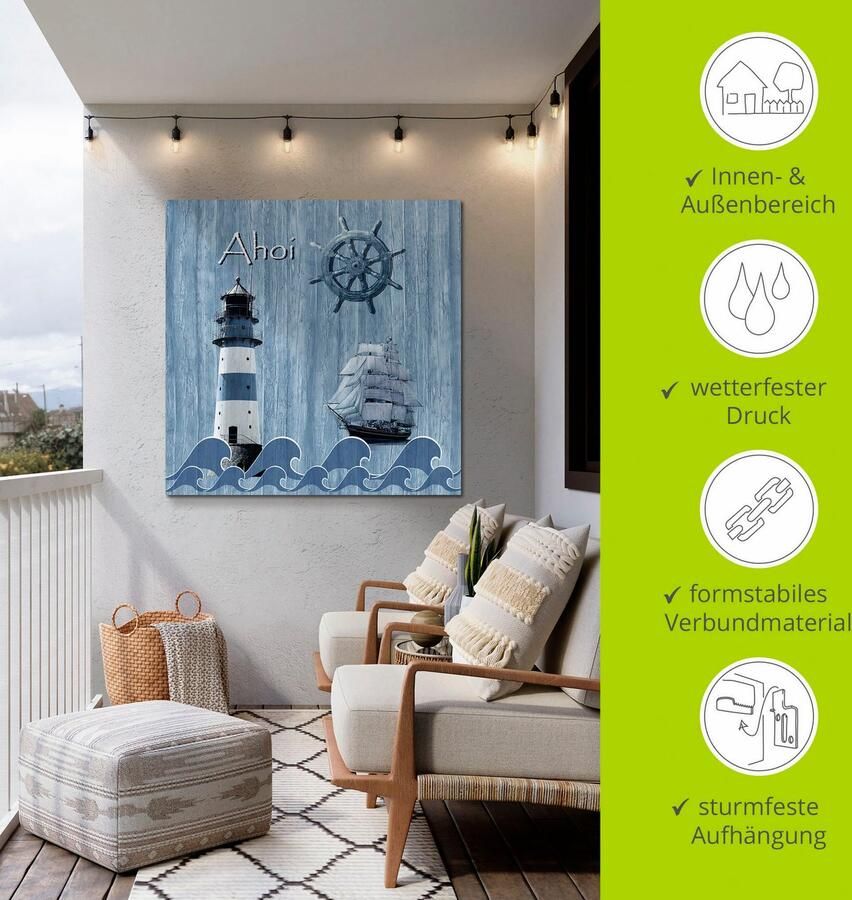 Artland Artprint Ahoy in maritiem blauw als artprint van aluminium artprint voor buiten artprint op linnen poster muursticker - Foto 4