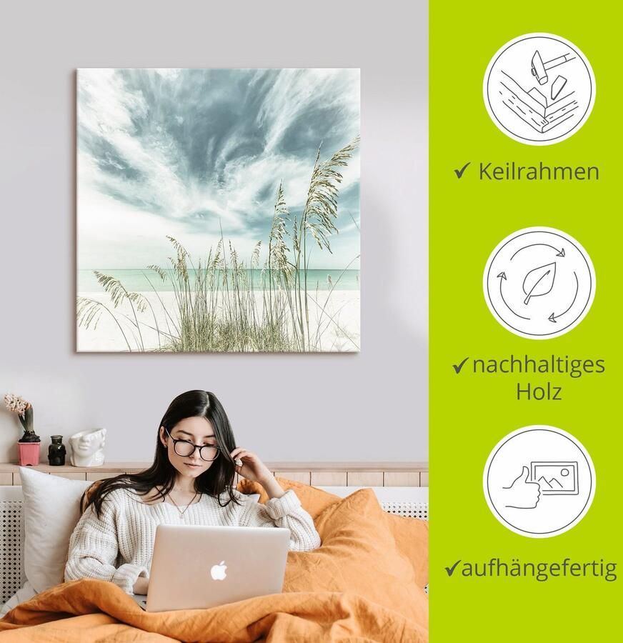 Artland Artprint Alleen aan het strand als artprint op linnen poster in verschillende formaten maten - Foto 6