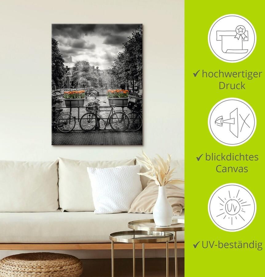 Artland Artprint Amsterdam Herengracht & zonnestralen als artprint op linnen poster in verschillende formaten maten - Foto 2