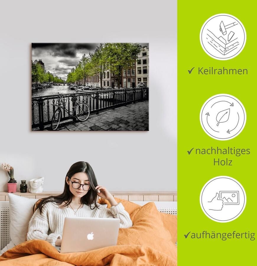 Artland Artprint Amsterdam Keizergracht II als artprint van aluminium artprint op linnen muursticker verschillende maten - Foto 2