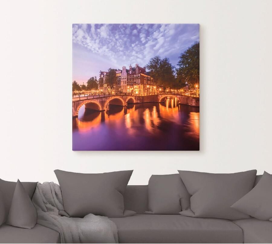 Artland Artprint Amsterdam Keizersgracht Leidsegracht als artprint op linnen poster muursticker in verschillende maten - Foto 4