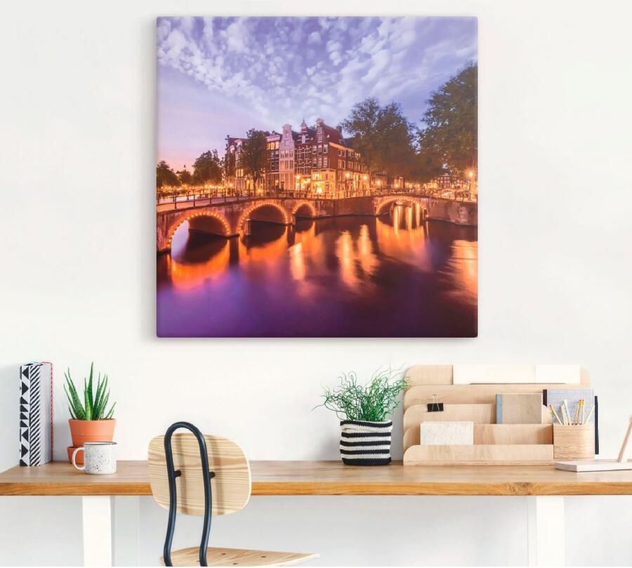 Artland Artprint Amsterdam Keizersgracht Leidsegracht als artprint op linnen poster muursticker in verschillende maten - Foto 3