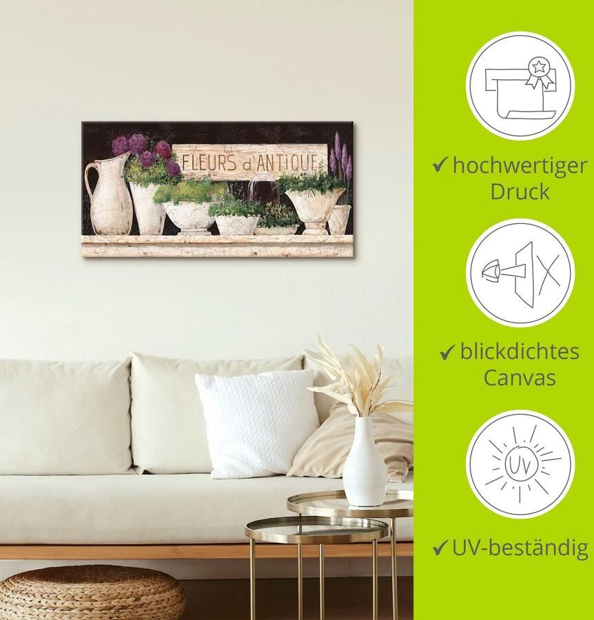 Artland Artprint Antieke bloemen als artprint van aluminium artprint voor buiten artprint op linnen poster muursticker - Foto 4