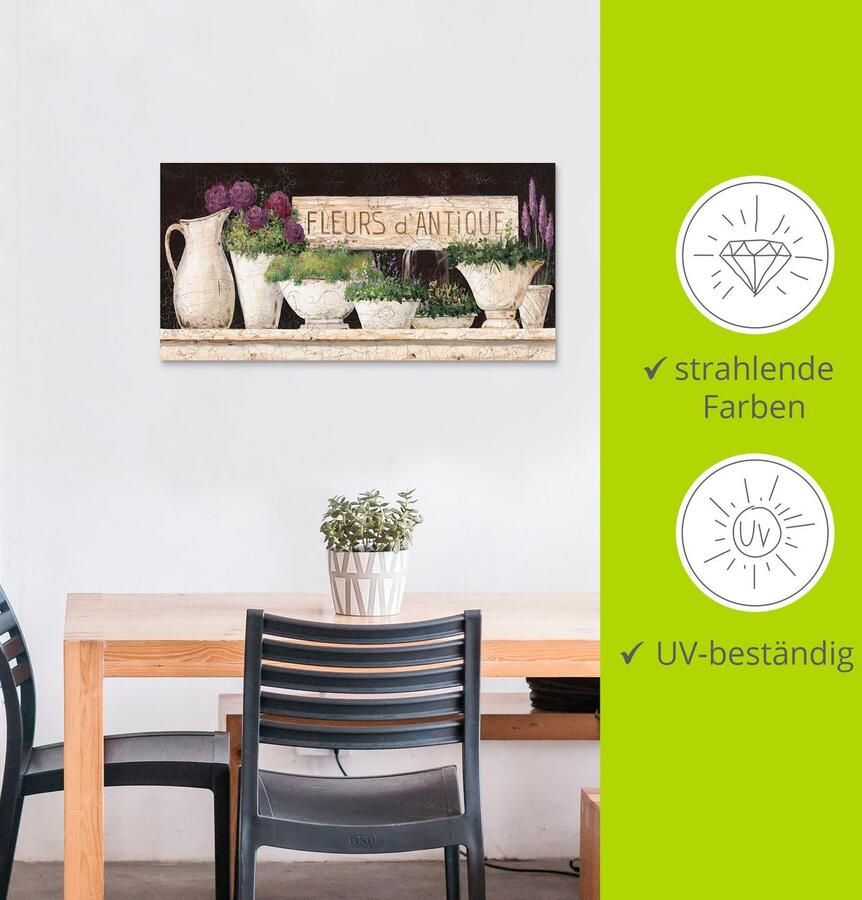 Artland Artprint Antieke bloemen als artprint van aluminium artprint voor buiten artprint op linnen poster muursticker - Foto 3